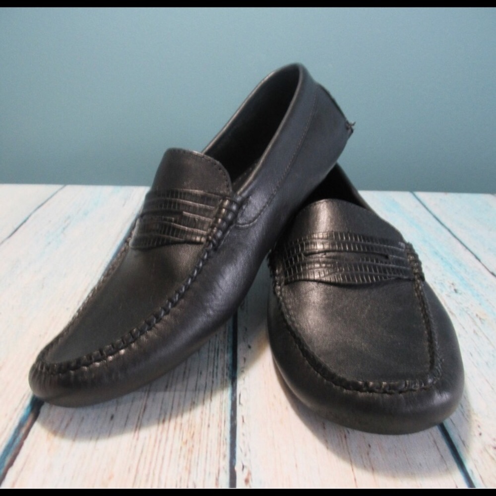 Brooks Brothers Black Leather Driving Loafers